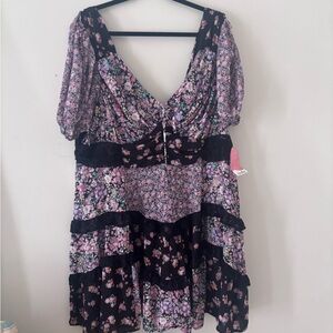 ARULA B floral Boho Dress with Puff Sleeves